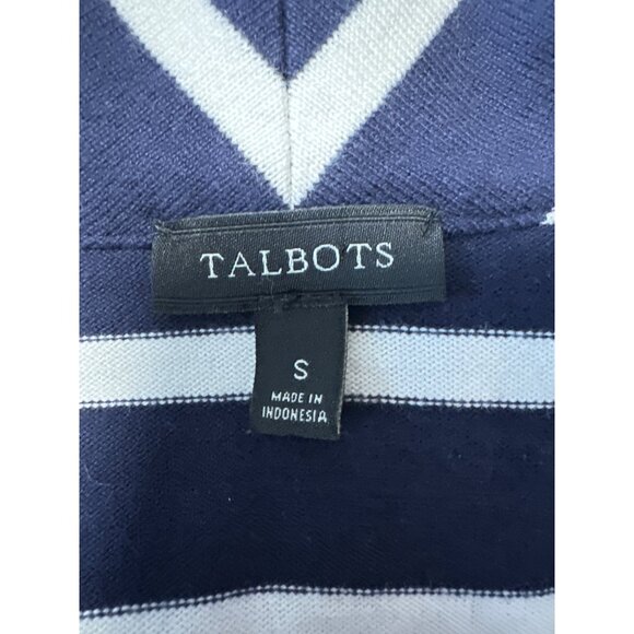Talbots Navy & White Striped Zip-Up Jacket S - Picture 5 of 8